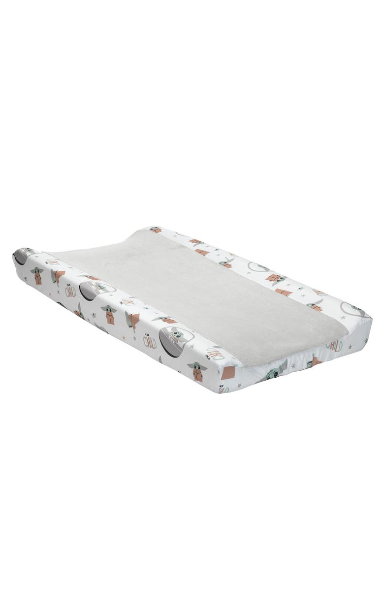 Lambs & Ivy Star Wars Mandalorian The Child/Baby Yoda Changing Pad Cover, Main, color, Gray
