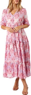 Petal & Pup Kelda Floral Tiered Maxi Dress