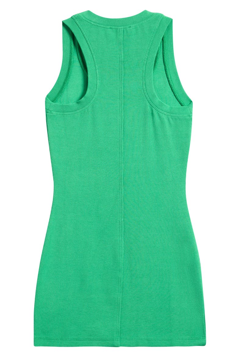 Kids' Raw Edge Rib Racerback Tank Dress, Alternate, color, SEAWEED
