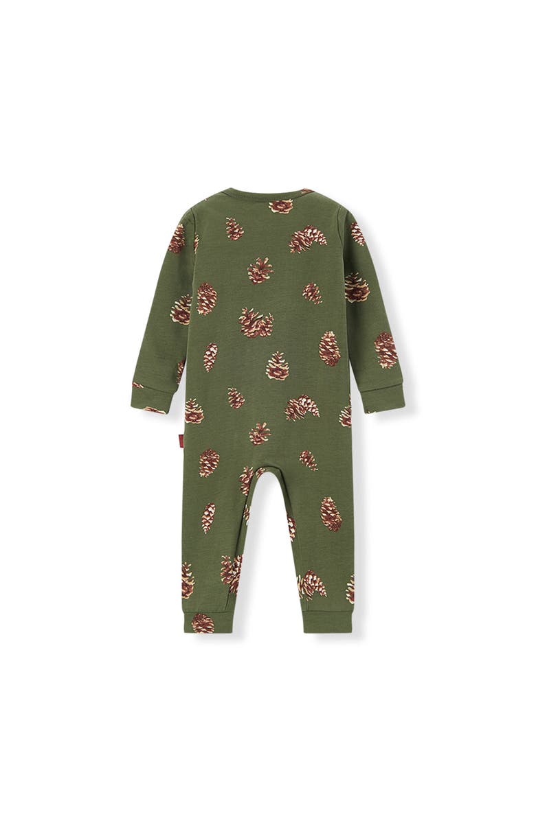 Milkbarn Cotton Stretch Zipper Pajama, Alternate, color, Pinecone