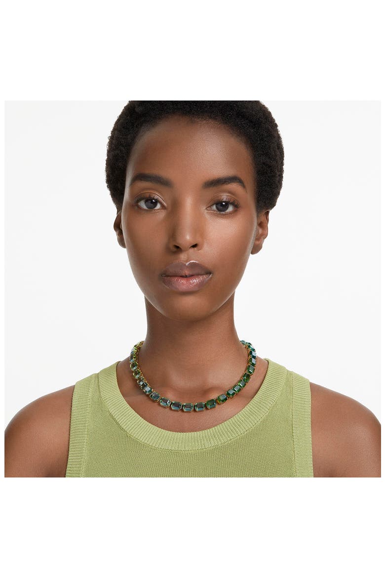 Millenia Crystal Collar Necklace, Alternate, color, GREEN
