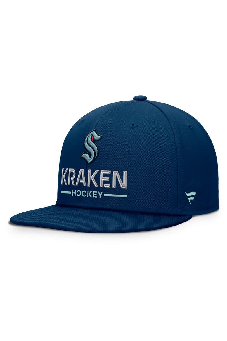 Men's Fanatics Deep Sea Blue Seattle Kraken Authentic Pro Rink Lockup Snapback Hat, Main, color, Navy