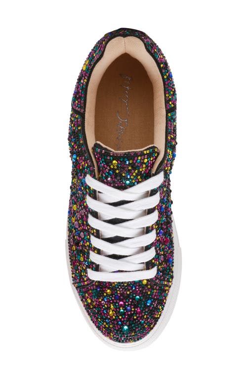 Betsey Johnson Sidny Crystal Pavé Platform Sneaker In Multi