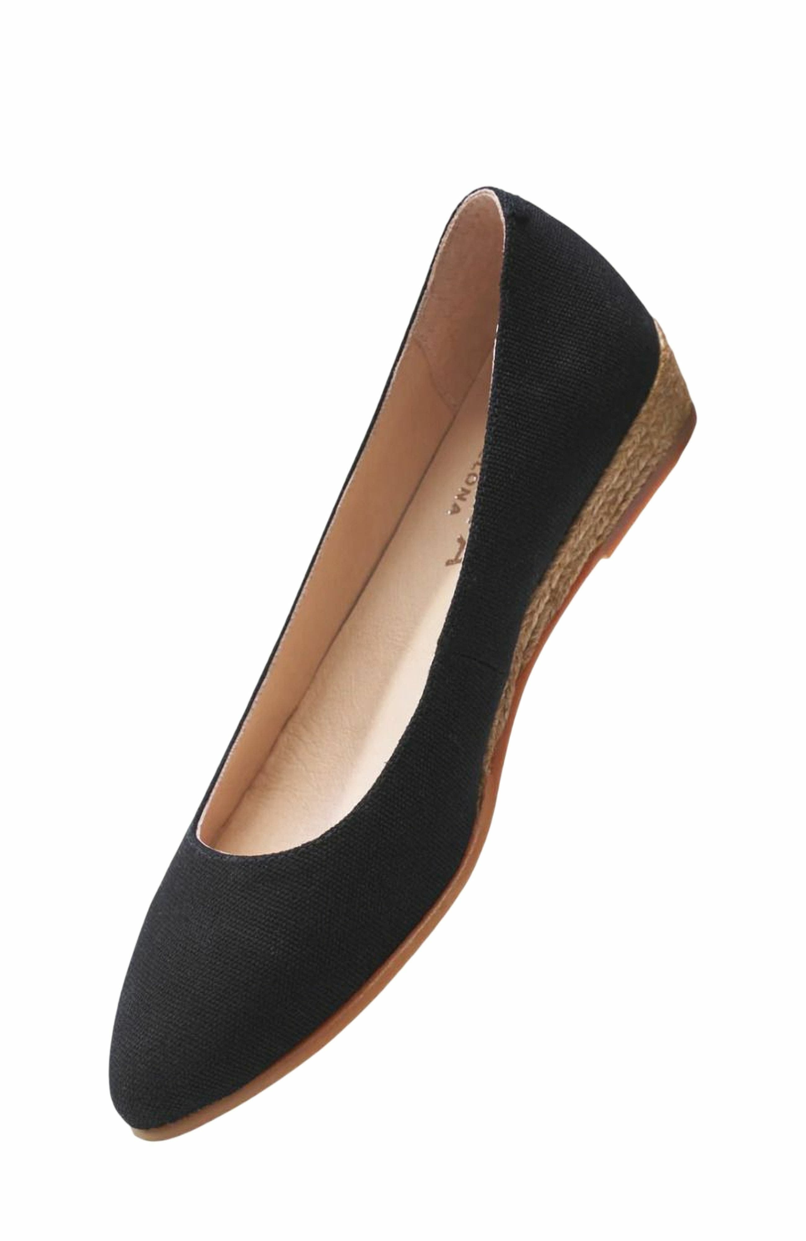 VISCATA Rubina Canvas Espadrille Flats, Alternate, color, Black