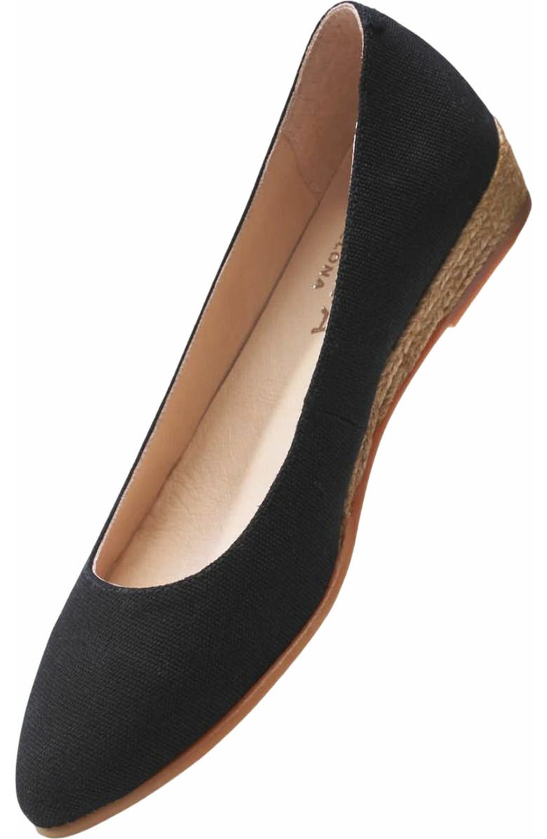 VISCATA Rubina Canvas Espadrille Flats, Alternate, color, Black