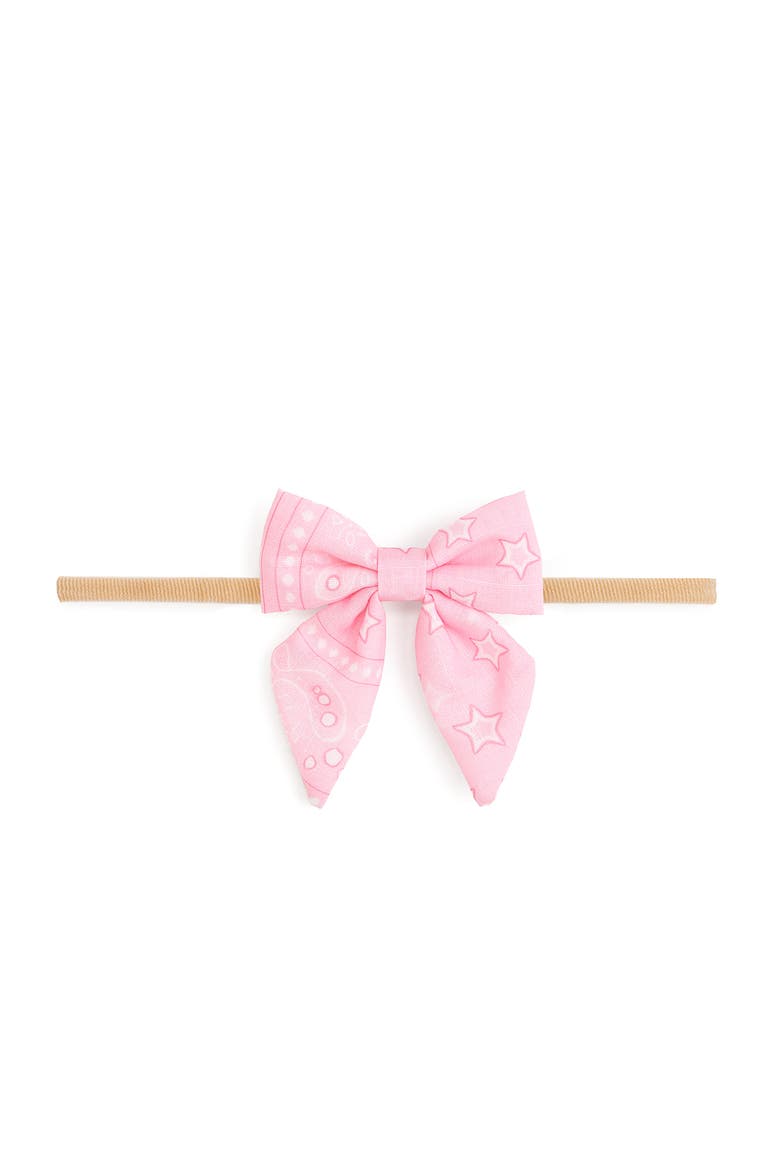 Pink Bandana Western Bow Baby Headband, Main, color, Pink