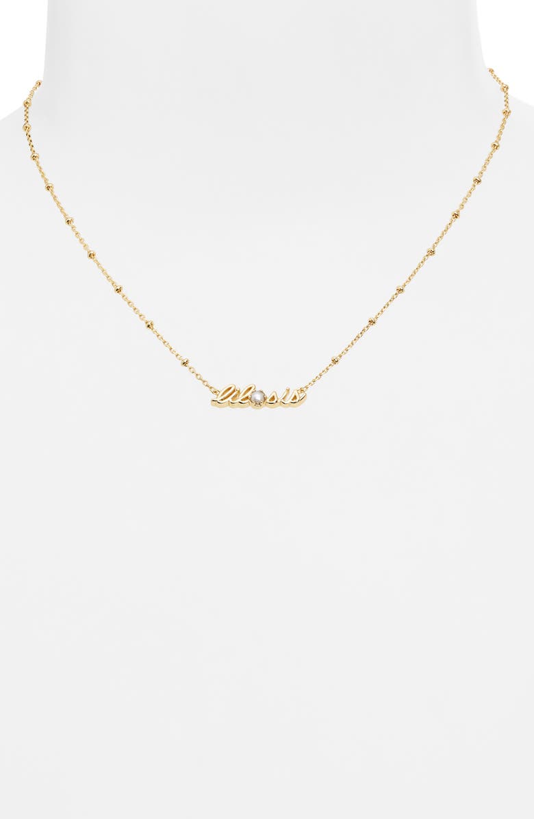 Kendra Scott Lil Sis Freshwater Pearl Pendant Necklace, Alternate, color, Gold Freshwater Cultured Pearl