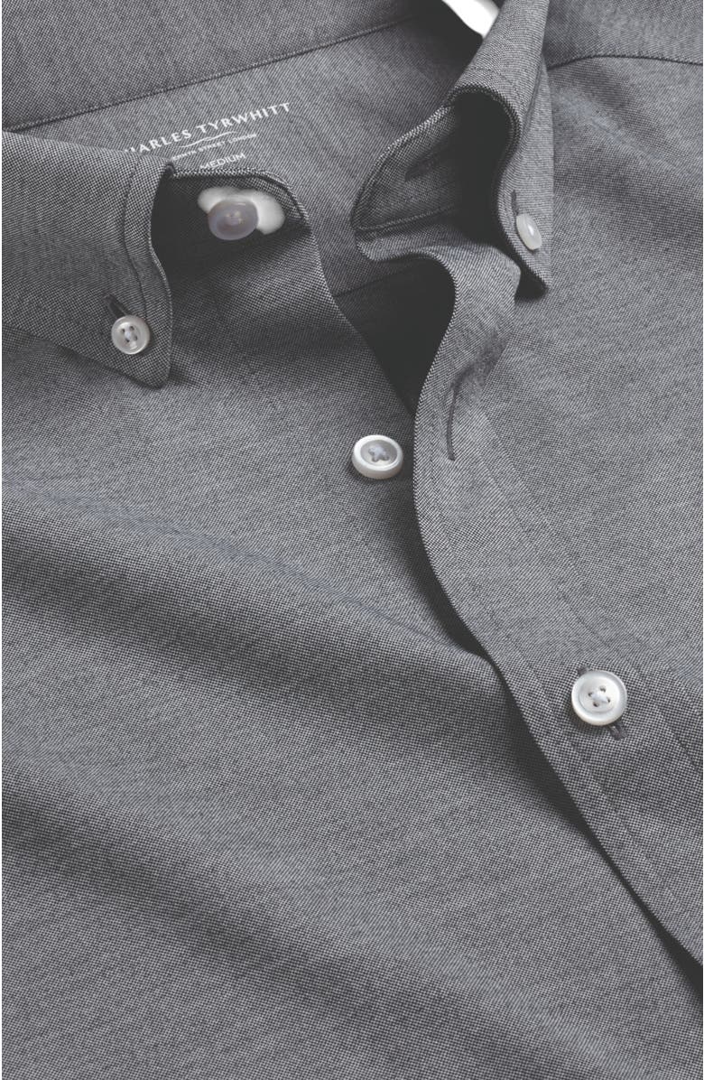 Charles Tyrwhitt Four-Way Stretch Button Down Jersey Shirt, Alternate, color, Flint Grey