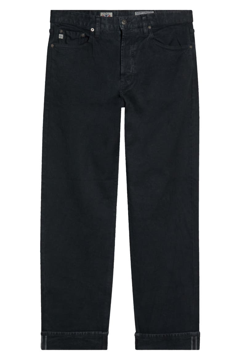 Felix Selvage Vintage Straight Jeans, Main, color, SULFUR PURE BLACK