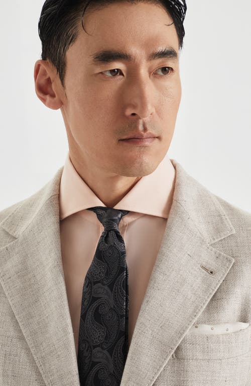 Brunello Cucinelli Silk Tie With Pattern In Medium Grey