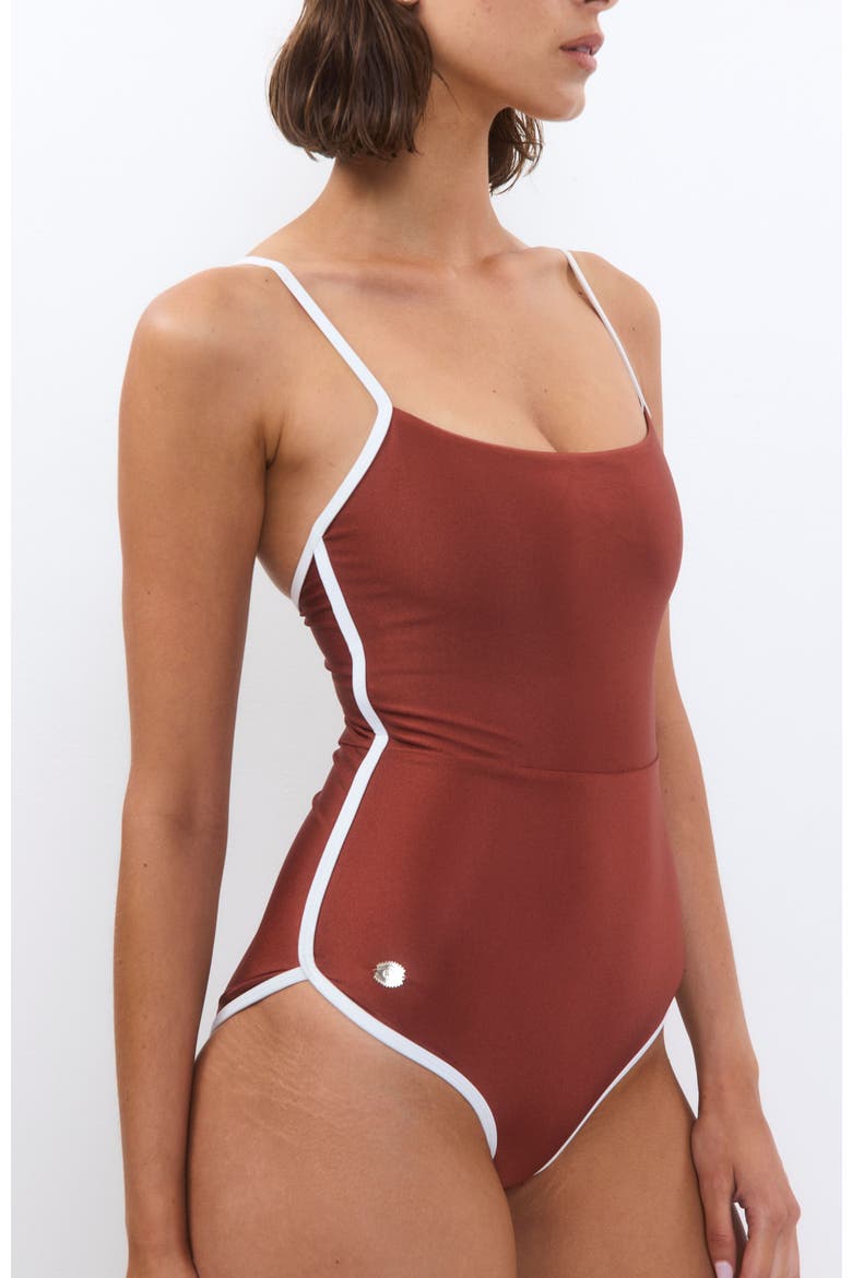 California OnePiece Swimsuit, Alternate, color, Hamra