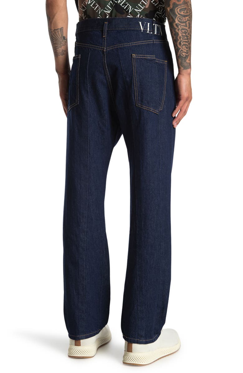 Valentino Vertical Seam Denim Jeans, Alternate, color, 