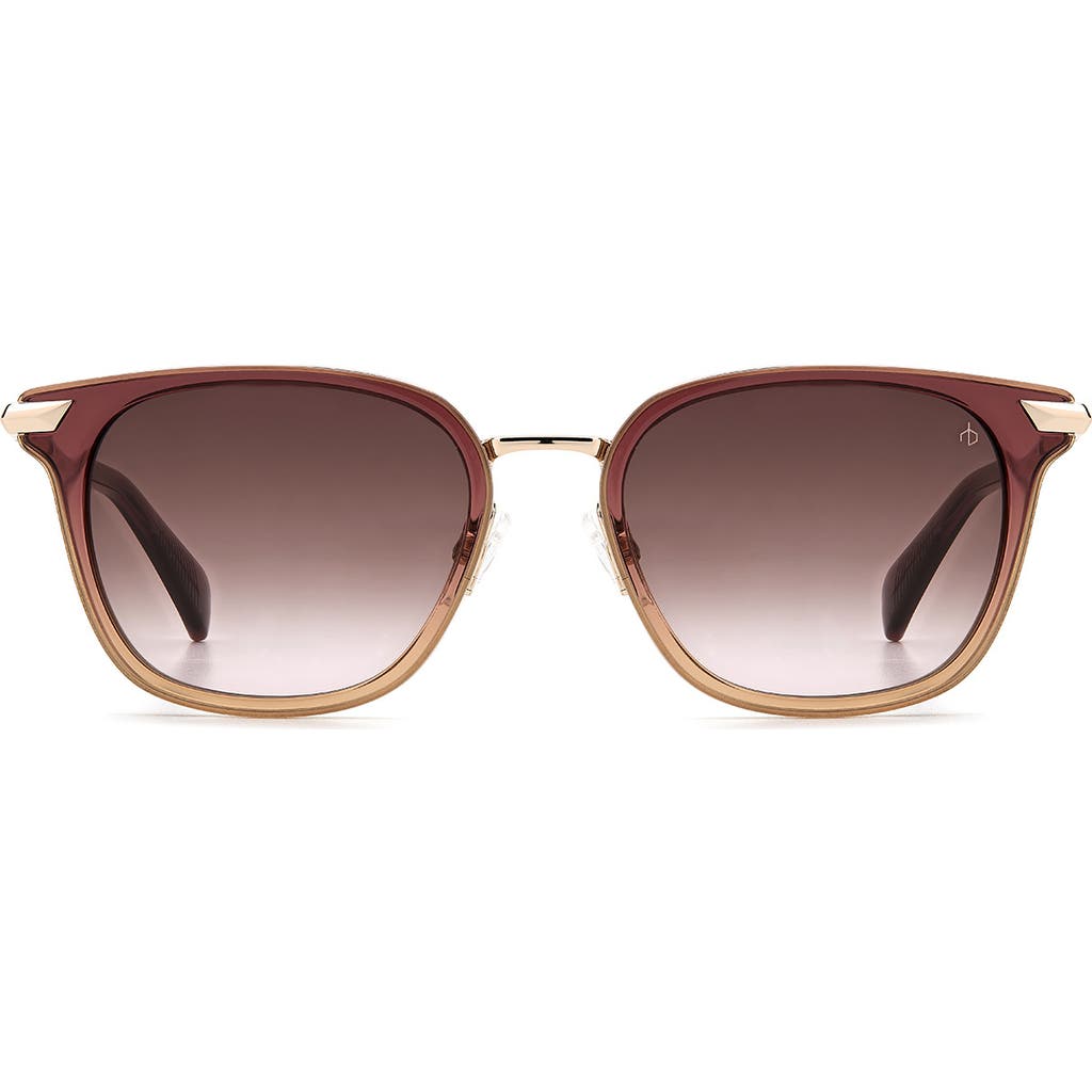 Rag & Bone 52mm Polarized Square Sunglasses In Violet