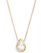 SHYMI Pear Cubic Zirconia Bezel Pendant Necklace