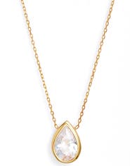 SHYMI Pear Cubic Zirconia Bezel Pendant Necklace