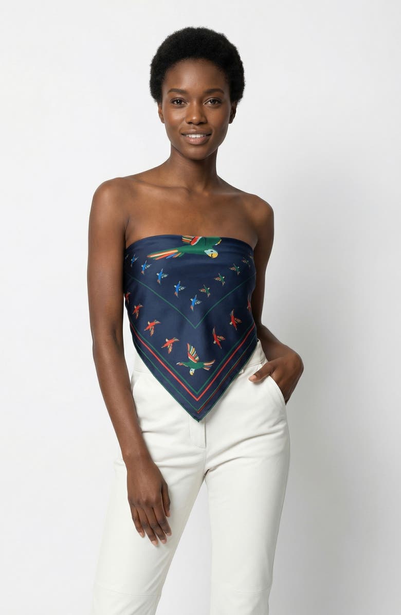 Jessie Zhao New York Sky Parade Double Sided Silk Scarf, Alternate, color, Blue