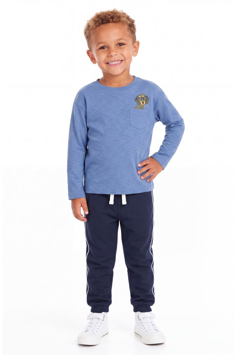 Kids' Dog Pocket Long Sleeve T-Shirt, Alternate, color, BLA-BLUE DOG