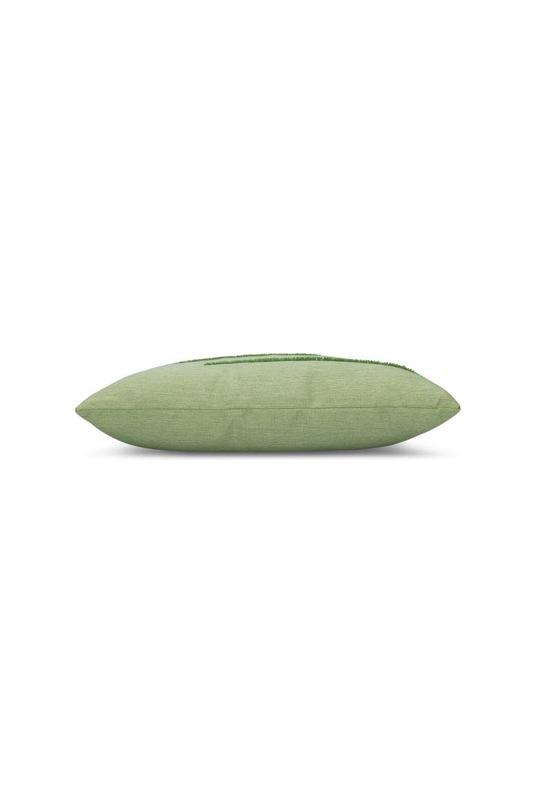 Micro Fringe Lumbar Indoor & Outdoor Woven Accent Lumbar Pillow with chenille accents, Alternate, color, Meadow