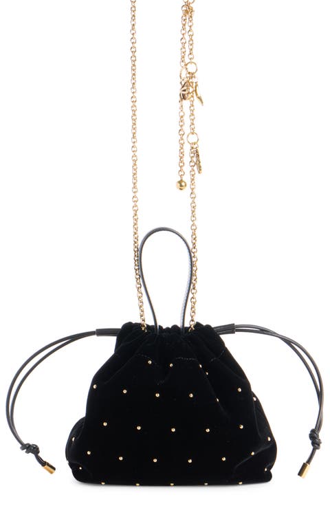 Small Velvet Drawstring Shoulder Bag