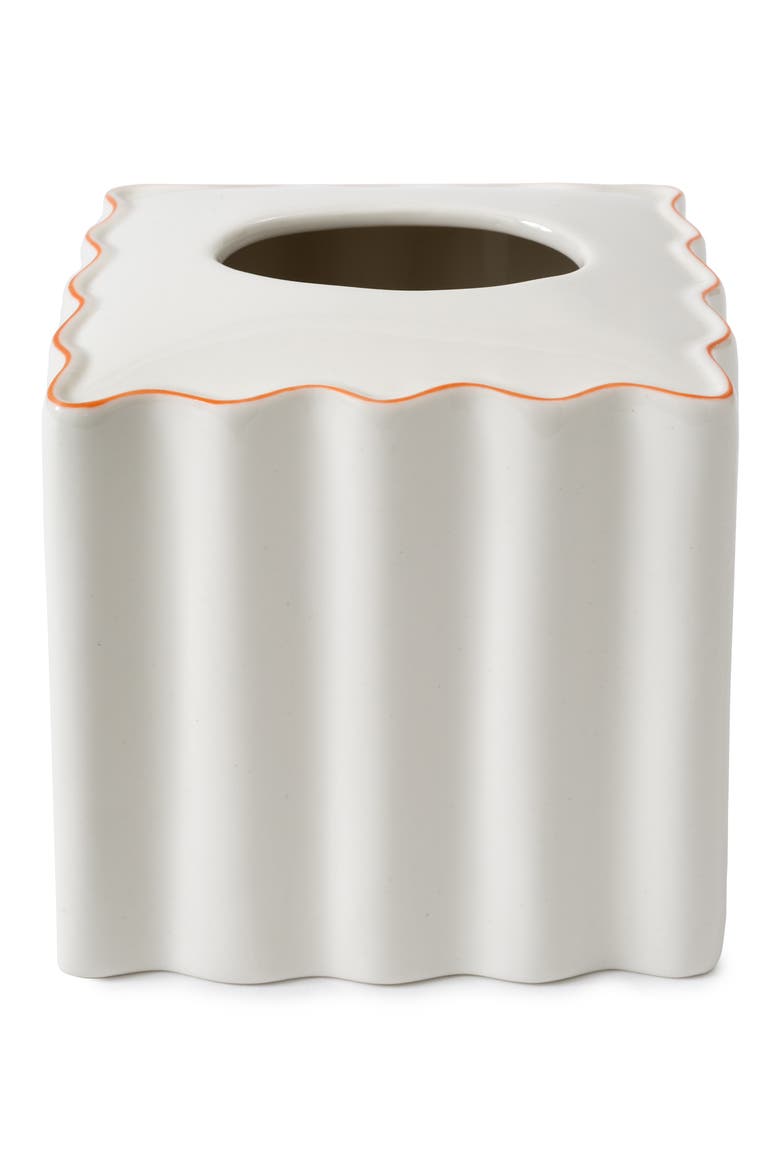 Le Marais Porcelain Tissue Holder, Main, color, ORANGE