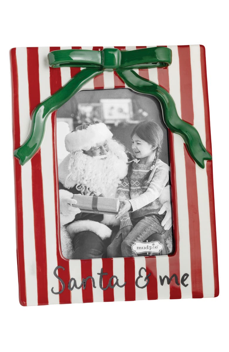 Mud Pie Christmas Bow 4 x 6-Inch Picture Frame, Main, color, 