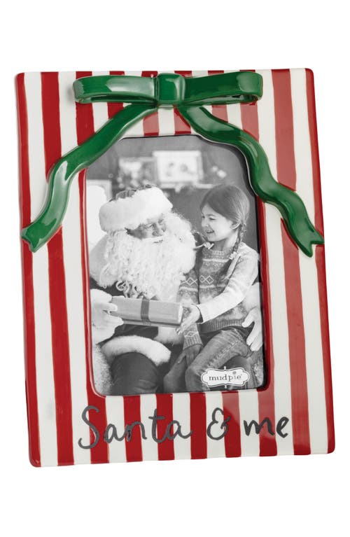 Mud Pie Christmas Bow 4 X 6-inch Picture Frame In Red
