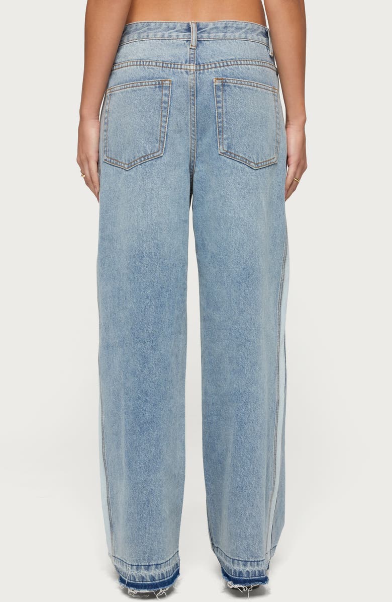 EDIKTED Cailin Contrast Stripe Wide Leg Pants, Alternate, color, Blue