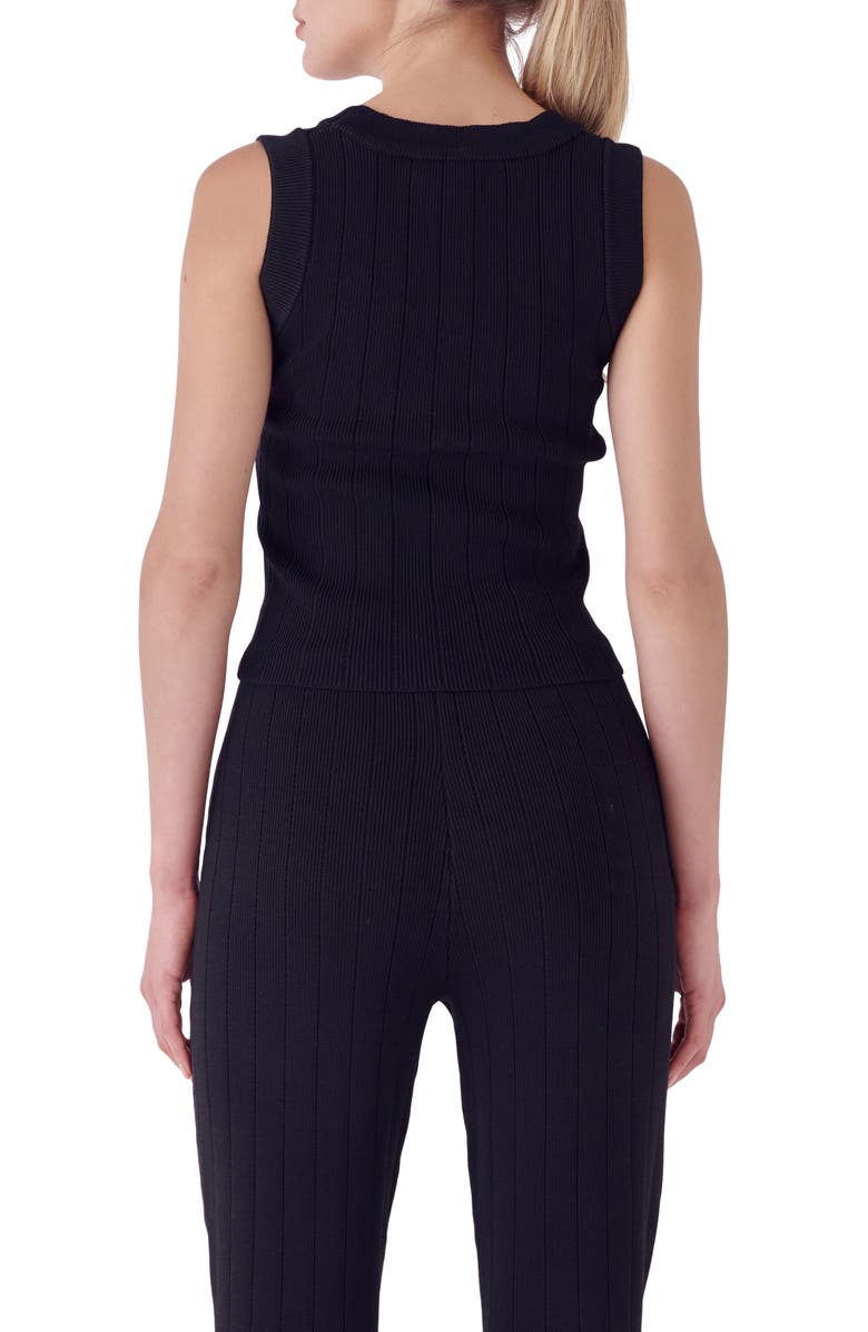 Endless Rose Shank Button Knit Tank, Alternate, color, Black
