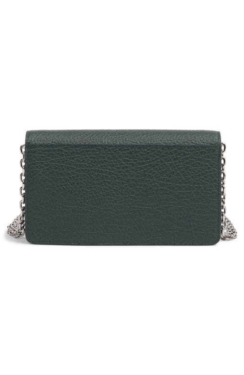 Maison Margiela Large Leather Wallet On A Chain In Green