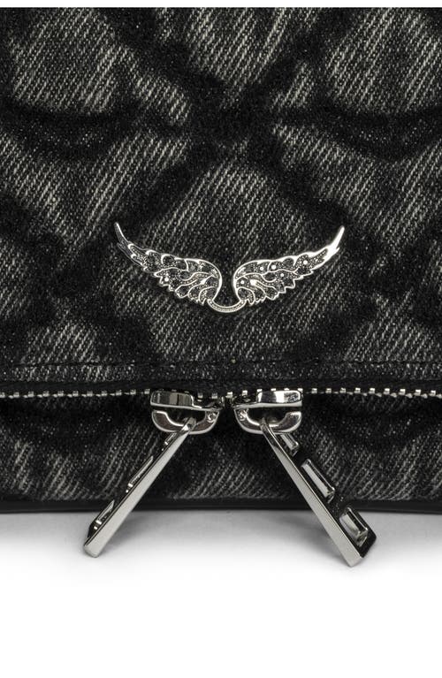 Zadig & Voltaire Rock Denim Monogram Crossbody Bag In Black