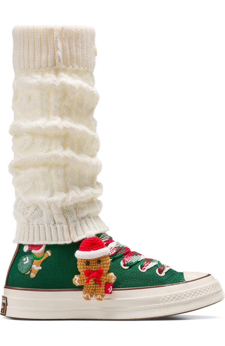 Converse Gender Inclusive Chuck 70 X-Mas Gingerbread Sneaker & Leg Warmers Set, Alternate, color,