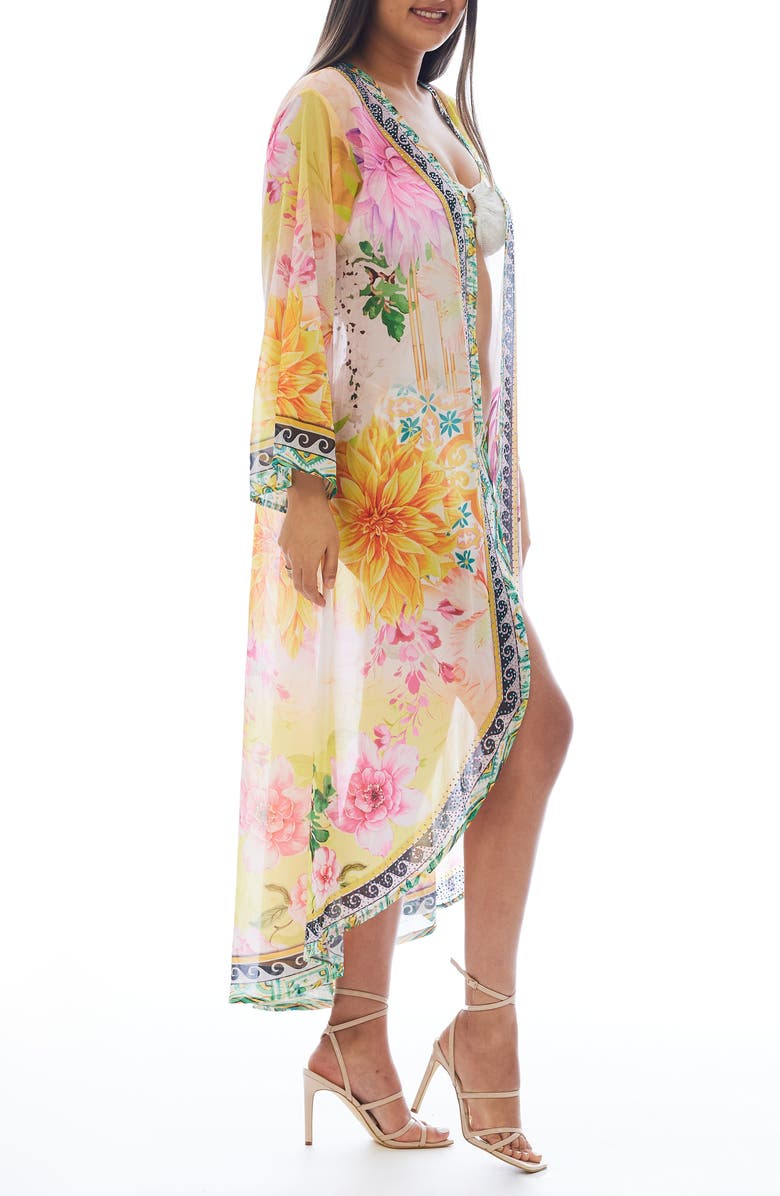 RANEES Floral Longline Duster, Alternate, color,