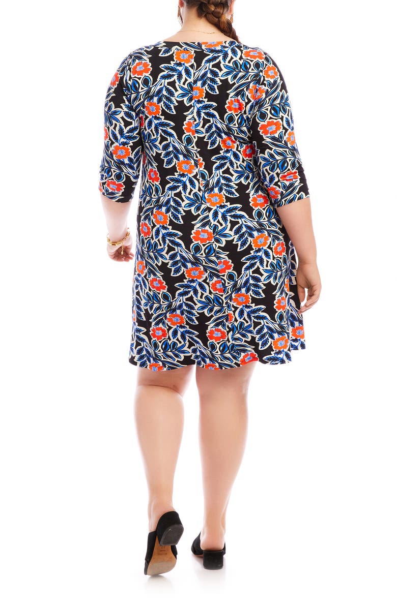 Karen Kane Floral Print Jersey Dress, Alternate, color, 