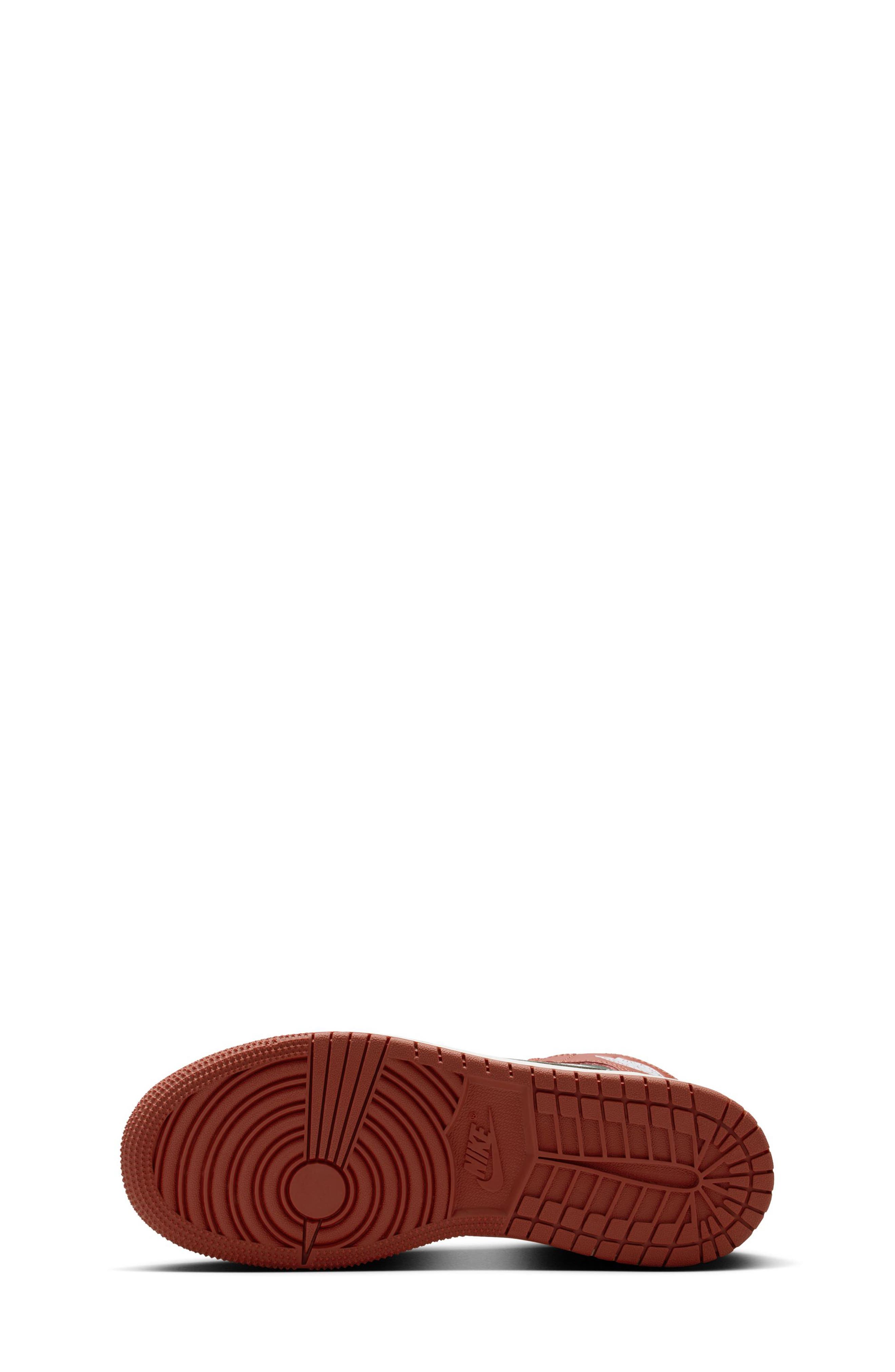 Nike Kids' Air Jordan 1 Mid Sneaker, Alternate, color, Sail/ Green/ Pure Platinum