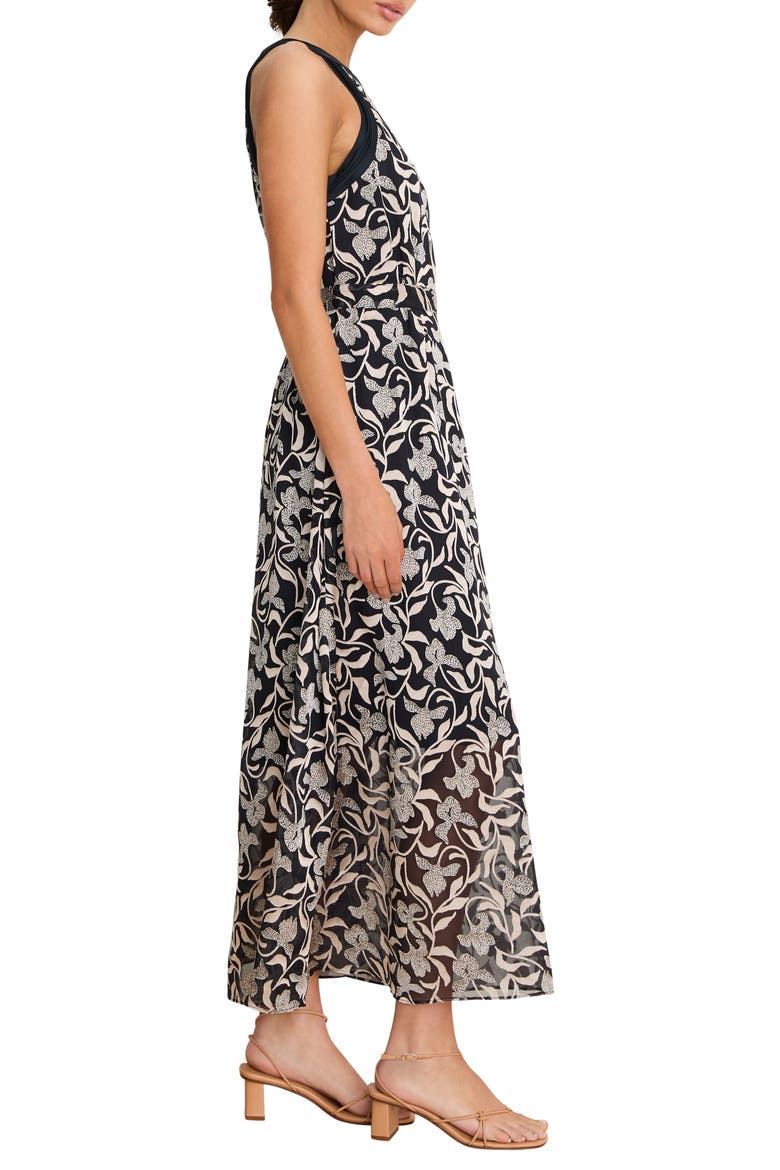 Becca Floral Burnout Dress, Alternate, color, INDIGO MULTI