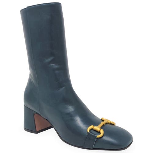 Madison Maison Back Stripe Horse Bit Buckle Boot In Blue