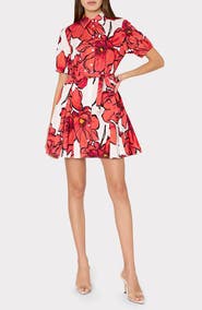 Milly Juni Windflower Stretch Cotton Poplin Mini Shirtdress