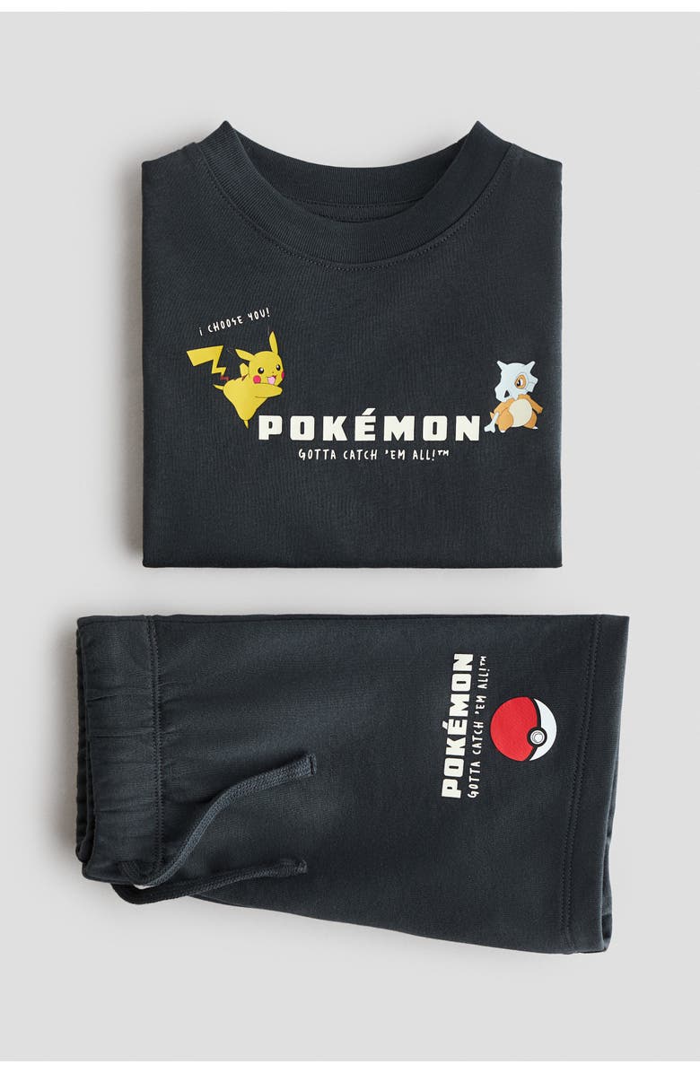 H&M 2-piece printed set, Alternate, color, Black/Pokémon