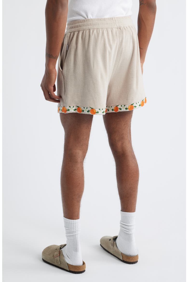 Orange Terry Cloth Shorts, Alternate, color, TAN/ ORANGE MULTI