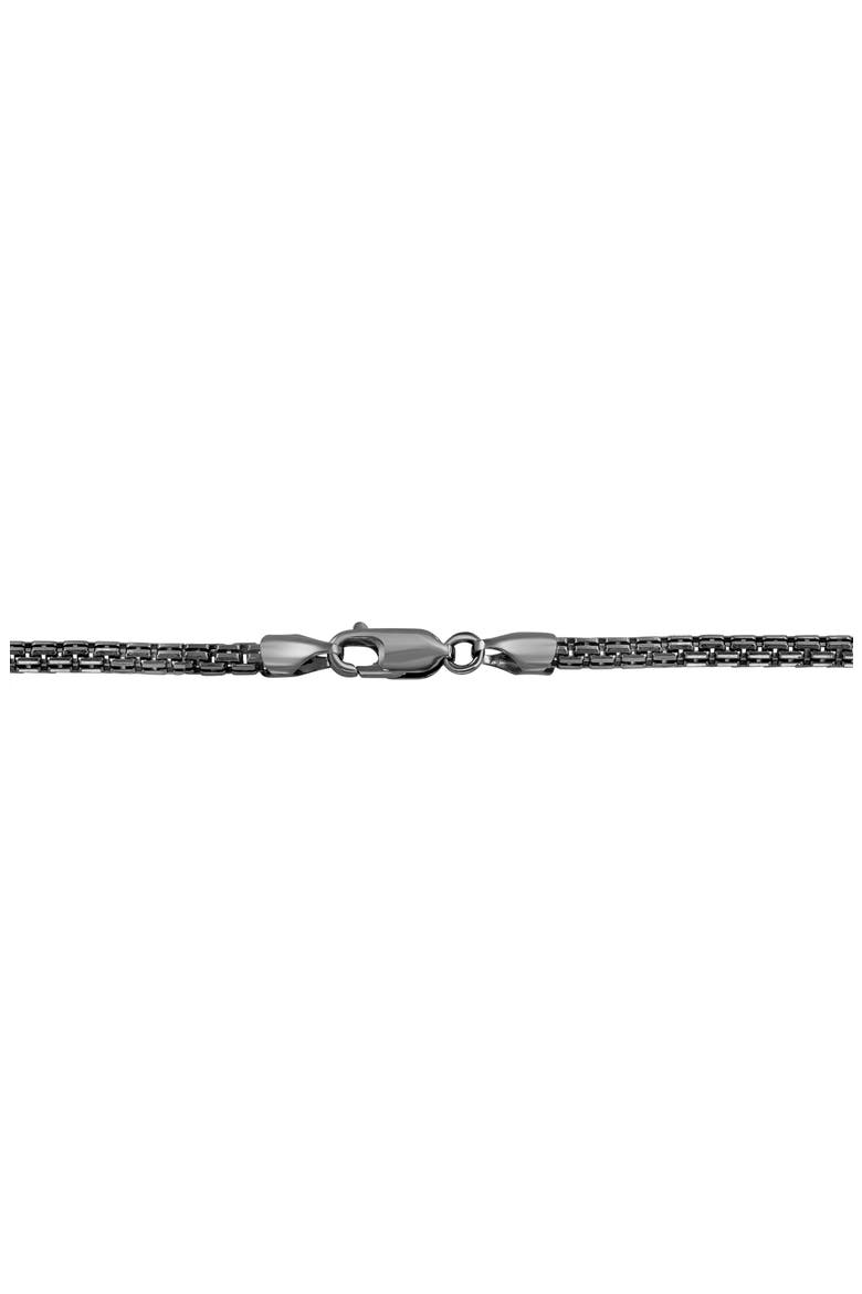 Men's Sterling Silver Box Chain Necklace, Alternate, color, BLACK