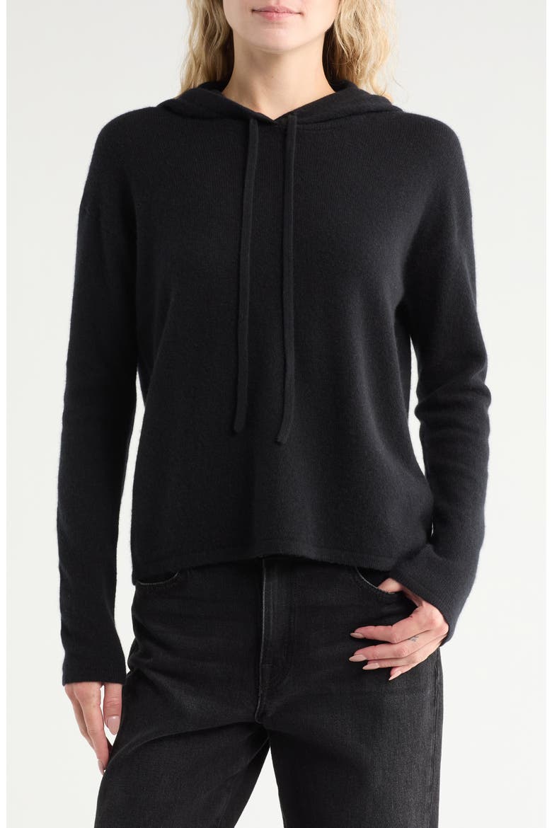 Cashmere Sweater Hoodie, Main, color, BLACK ROCK