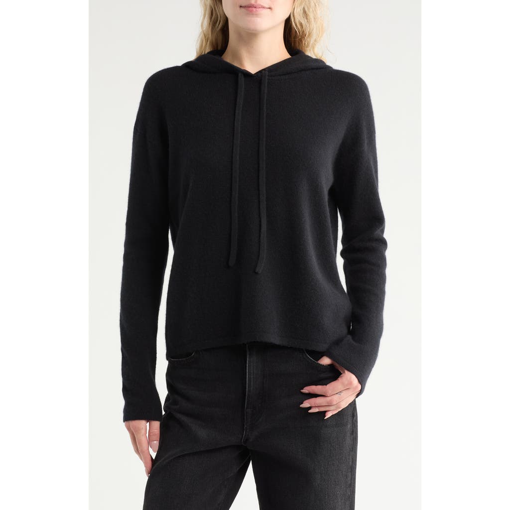 Nordstrom Cashmere Sweater Hoodie In Black