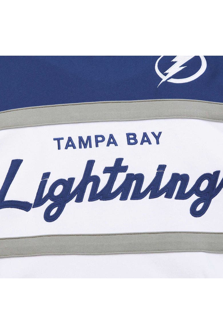 Men's Mitchell & Ness White/Blue Tampa Bay Lightning Head Coach Pullover Hoodie, Alternate, color, White