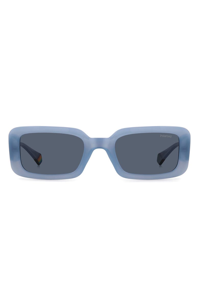 Polaroid 52mm Polarized Rectangular Sunglasses, Main, color, Azure/ Blue Polarized