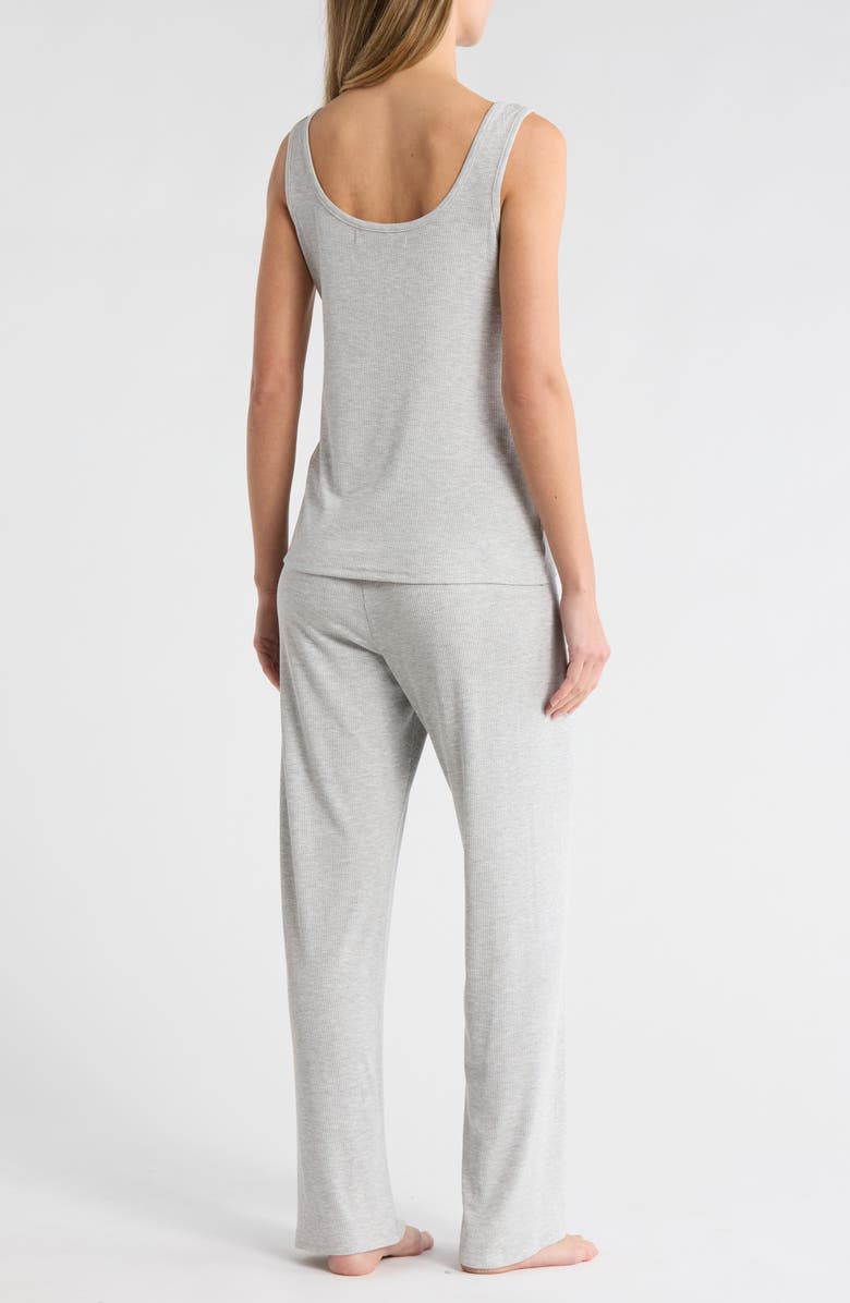 French Connection 3-Piece Jersey Pajamas, Alternate, color, Heather Grey