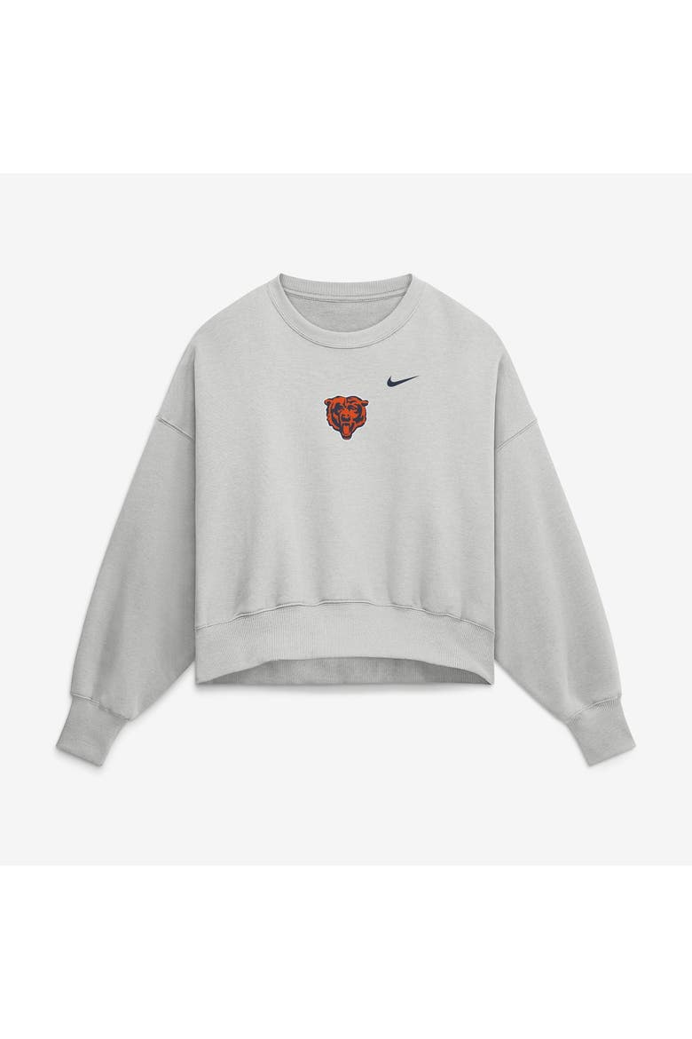 Women's Nike  Gray Chicago Bears Oversized Primetime Phoenix Fleece Sweatshirt, Alternate, color, Gray