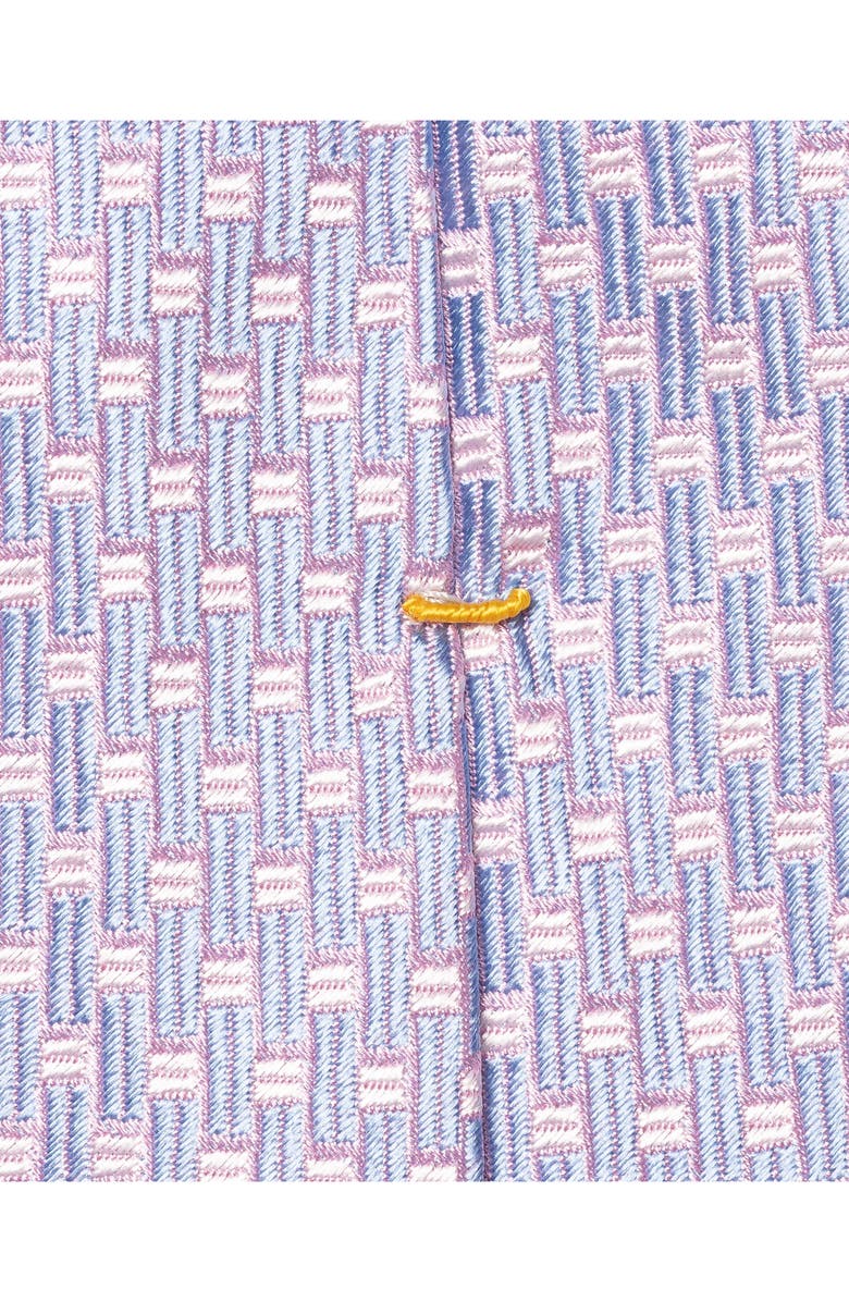 Eton Pink Geometric Pattern Silk Jacquard Tie, Alternate, color, Medium Pink