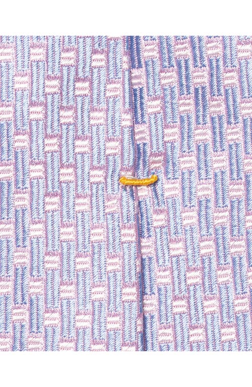 Eton Pink Geometric Pattern Silk Jacquard Tie In Medium Pink