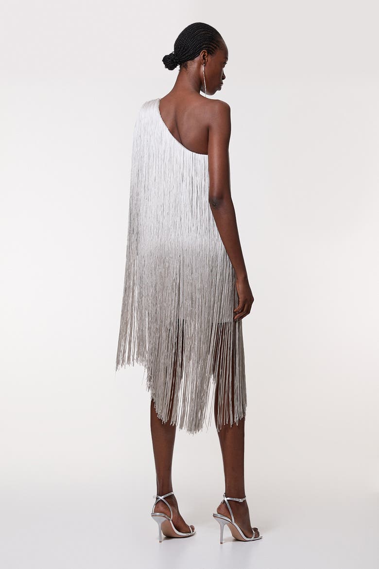 Petite Figure Mini Knit Dress, Alternate, color, Silver