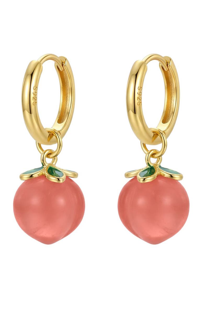 seree Harvest Peach Jade stone charm earrings, Main, color, Pink